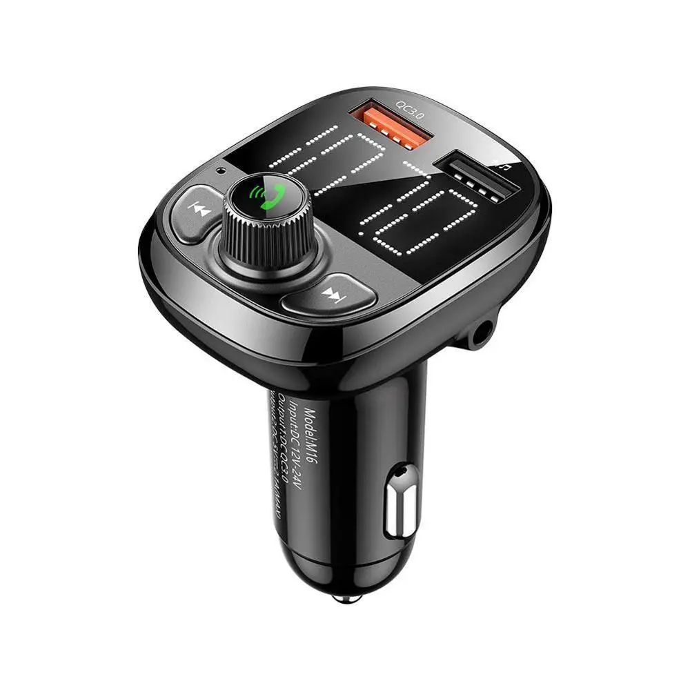 Автомобильный FM-трансмиттер с Bluetooth быстрое зарядное устройство USB QC3.0 быстрая