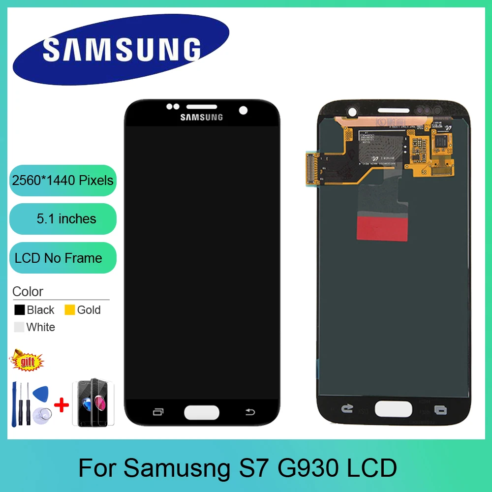 ORIGINAL For SAMSUNG GALAXY S7 G930A G930F SM-G930F LCD Display Touch Screen Digitizer Assembly Replacement | Мобильные телефоны и