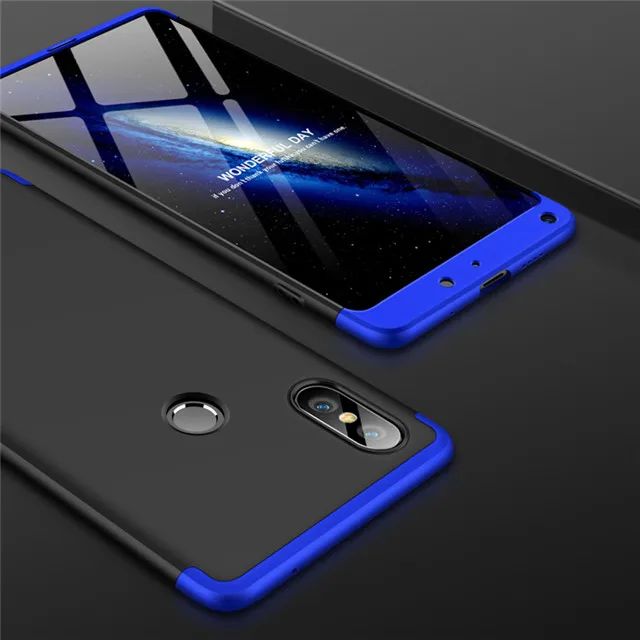 360 противоударный защитный пластиковый жесткий чехол для Xiaomi mi 5 5S 5X A1 матовый Силиконовый чехол Coque Funda на Xiaomi mi Max 2 mi x 2 2S - Цвет: Black Blue