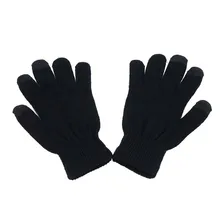 Сенсорный экран мягкий хлопок Зимние перчатки теплые Смарт для всех телефонов(черный