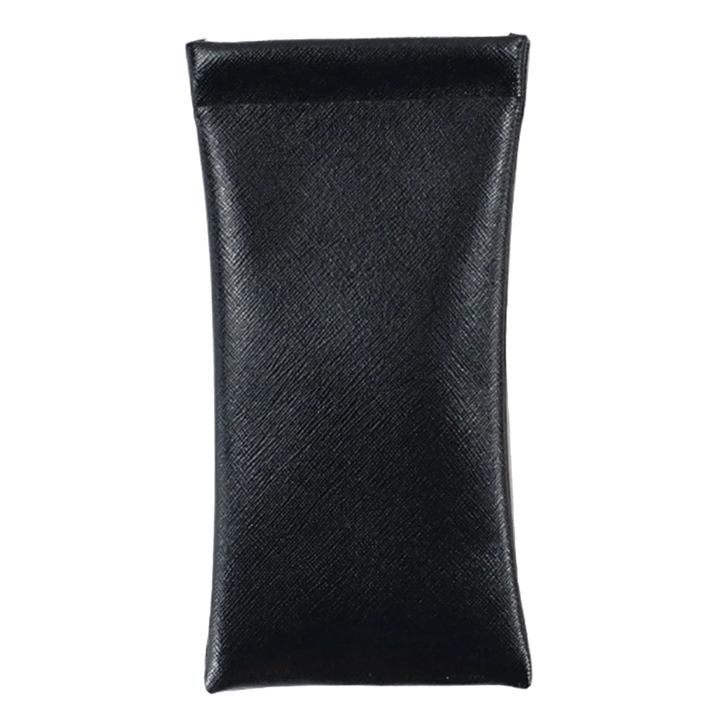 Soft Squeeze Top Leather Sunglasses Pouch Anti-Scratch Reading Glasses Holder Padded Vinyl Storage Organizer Protector for Men