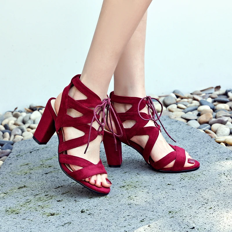 

Fashion Ankle Strap Women Casual Sandals Open Toe Summer High Heel Shoes Buckle Ladies Office Work Sandalias Shoes 34 35 36 37