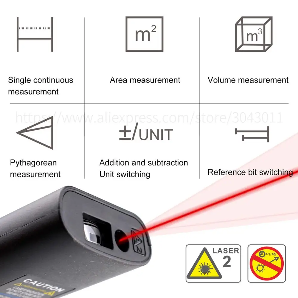 Мини Портативный USB Перезаряжаемый лазерный дальномер Высокоточный Инфракрасный электронный линейка 40 м/131фт лазерный дальномер