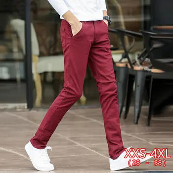 

Men Pants Slim Fit Black Red Pantalon Hombre Straight Casual Men Pants Summer Cotton Chinos Male Trousers Office
