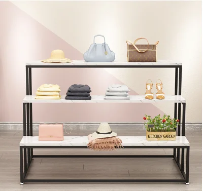Shopping mall high, middle and low three-story racks, shoe shops, bags, marble running water tables, clothing stores, light luxu
