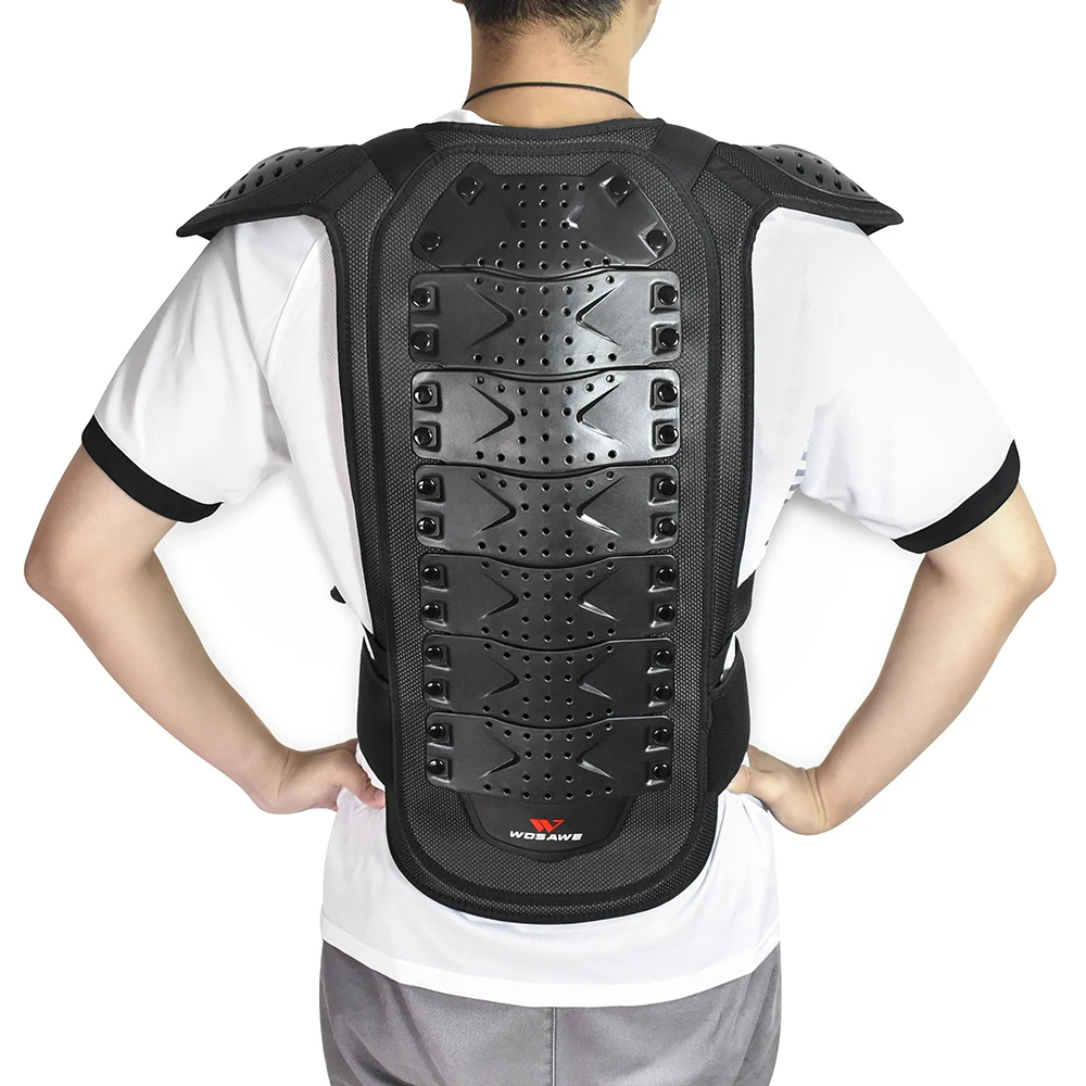 WOSAWE Back Protector Motorcycle Armor for Adult Short Sleeve Spine Chest Protection Motocross Racing Skateboard Body Top Armor