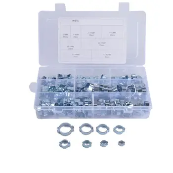 

Double Ear Hose Clips Water Fuel Air Clamps for 5-7MM Zinc Plated Assortment Box 449C