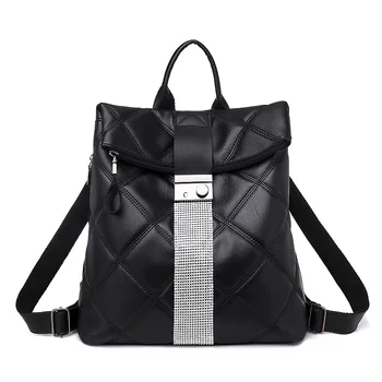 

2019 anti theft mochila feminina school bags waterproof travel luxury laptop black leather cute anime backpack women designer