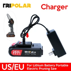 Serra elétrica portátil para poda, carregador de bateria de lítio 24v, recarregável, serra elétrica para trabalhar madeira, eua/ue