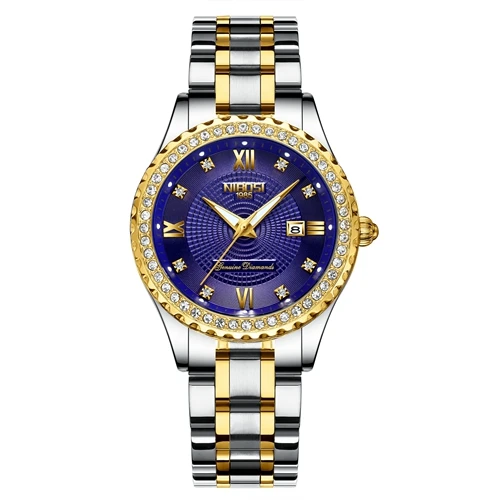 NIBOSI, пара часов, Relogio Feminino, женские часы, кварцевые мужские часы, Топ бренд, роскошные часы для влюбленных, золотые кварцевые наручные часы - Цвет: Female watch 1