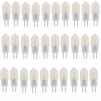 

30X Mini G4 LED Lamp 2W 12LEDs SMD 2835 AC/DC 12V Bulb Light Replace 10W Halogen Lamp 220V For Chandeliers Lights White Lights