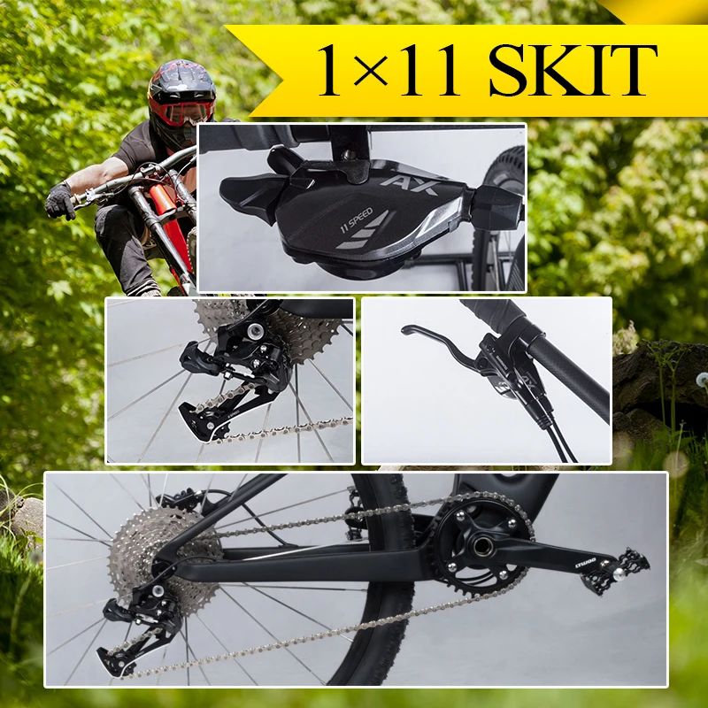 BXT Mountain Suspension Bike 29er Full Carbon bicicleta Disc 29in Suspension Bike Frame 165*38mm Travel Complete MTB Bicycle