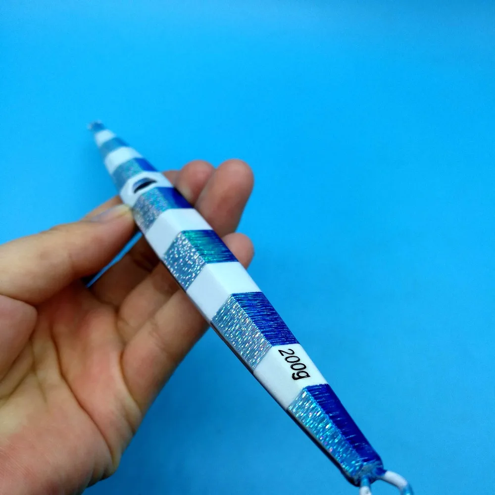 Lote de Alta Hoofish Qualidade Lento Jigging Isca 200g Metal Luminoso Iscas Água Salgada Mar Barco Pesca 3 Pçs - 9 Iscas artificiais