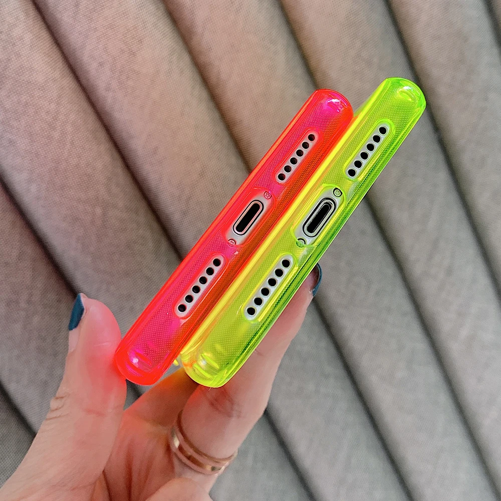 Флуоресцентные разноцветные конфеты чехол для телефона для iPhone 11 11 Pro Max XR X XS Max 7 8 Plus задняя крышка Роскошный прозрачный мягкий бампер чехол s