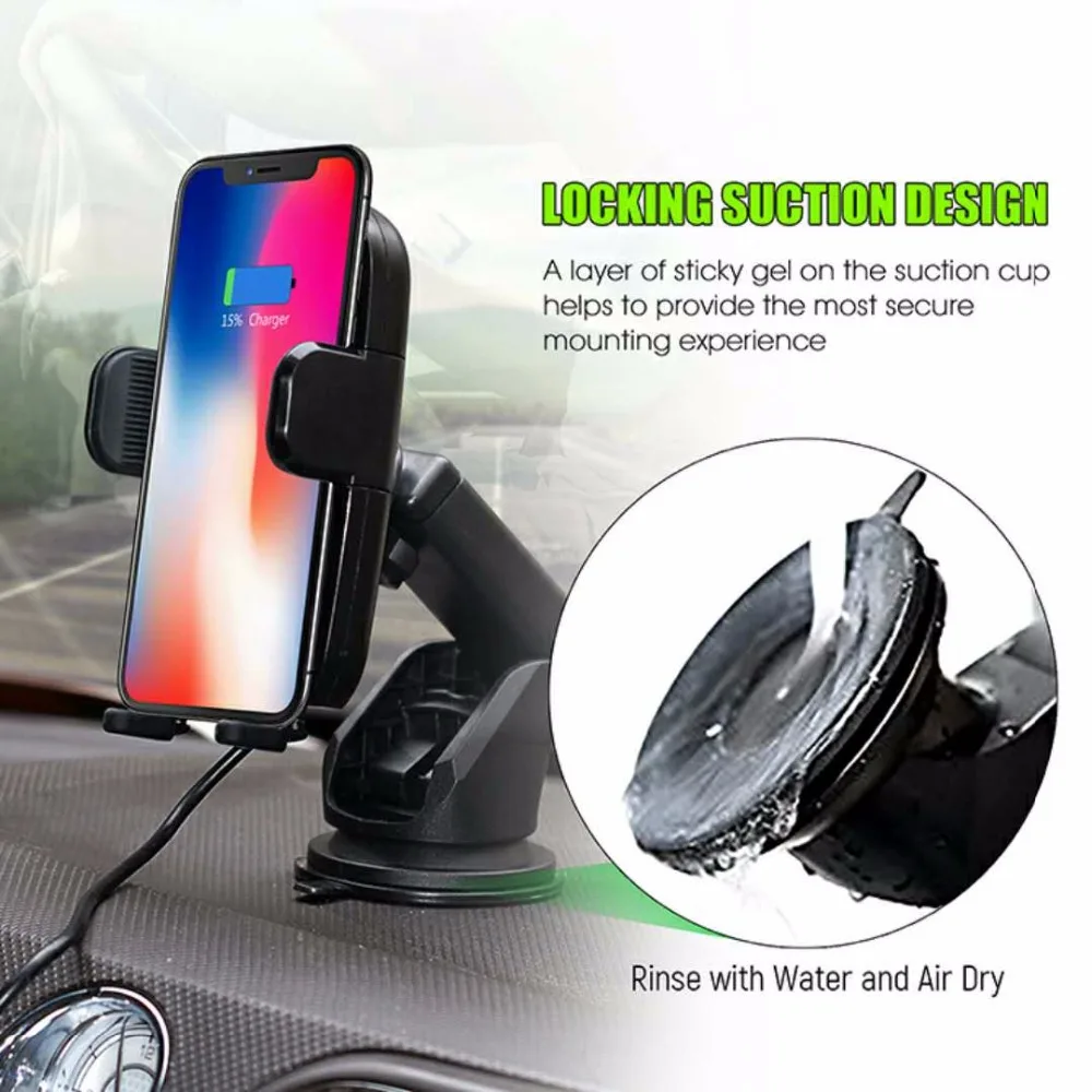 Быстрое беспроводное автомобильное зарядное устройство KQJYS Qi для iPhone X 8 Plus с