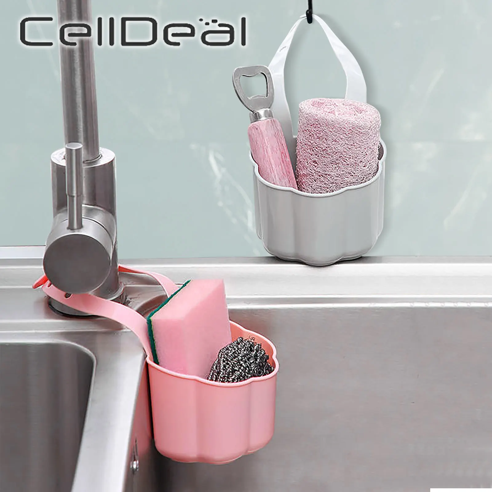 Shelf Basket Faucet-Organizer Soap Kitchen-Sink-Drain-Rack Sponge Debris-Rack Hanging-Storage