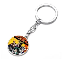 

Japan anime My Hero Academia Keychain Glass Dome Key Chain Bag Charm necklace Keyring Holder Kids boy girl Gift