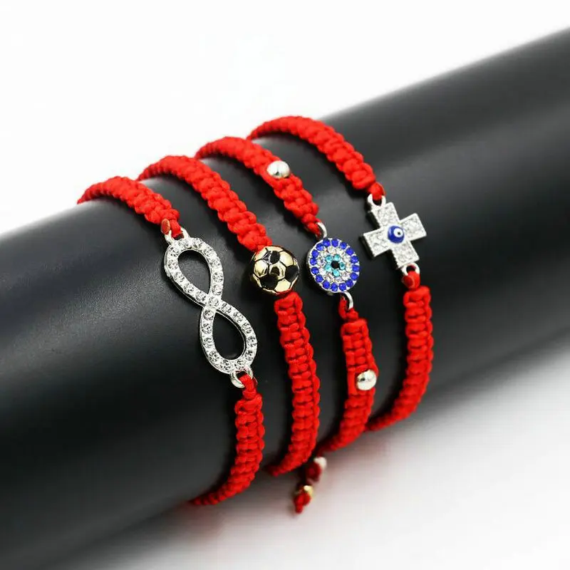 Minimalism Evil Eye Crosses Football 8 Infinity Bracelet Men Women Red Rope Thread Cords Bracelets For Lovers' Jewelry Feminina