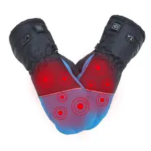 Теплые варежки для женщин, перчатки, трехуровневый нагрев, Электрический перезаряжаемый, изолированный сенсорный экран, дышащая водонепроницаемая ткань