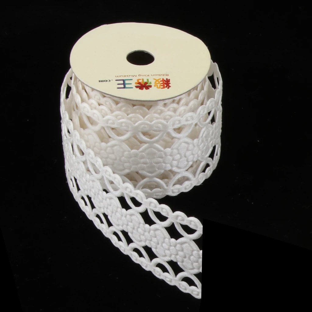 38mm 2pcs Yards Lace Fabric Trim Ribbon Tape Set Self Adhesive DIY Craft Scrapbooking Decorative Lace Tape Lace Ribbon