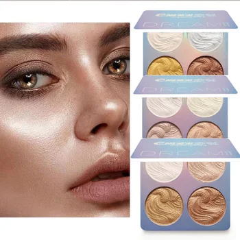 

4 Colors Highlighter Illuminator Makeup Face Brightener Contouring Powder Palette Bronzer Contour Powder Palette