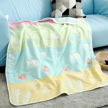 

120x150cm Gauze Thicken Children Towel Blanket for Breathable Warm Nap Small Blankets for Kids Baby Pure Cotton Bedspread