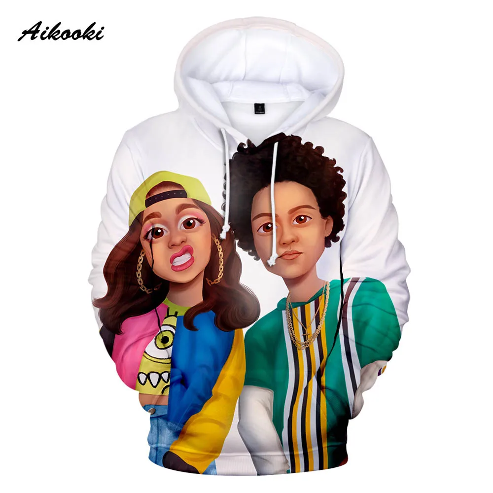 Cardi B Women's Fashion Men's 3D Printed Sweatshirt Spring / Autumn Rap Details Famous Singer Brand Design Casual Hoodie | Женская