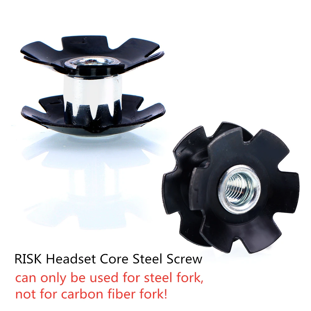2pcs Steel Screw Риска Нержавеющая сталь велосипеда велосипедная подвесная Core Расширительных винтов гарнитура для 28,6 мм горный велосипед MTB дорожный велосипед вилка расширения гайка - Цвет: 2pcs Steel Screw