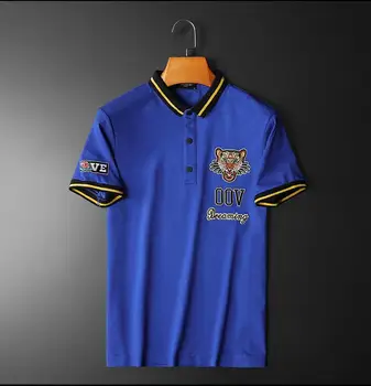 

Embroidery design pure cotton slim fashion polo shirt tiger head high quality