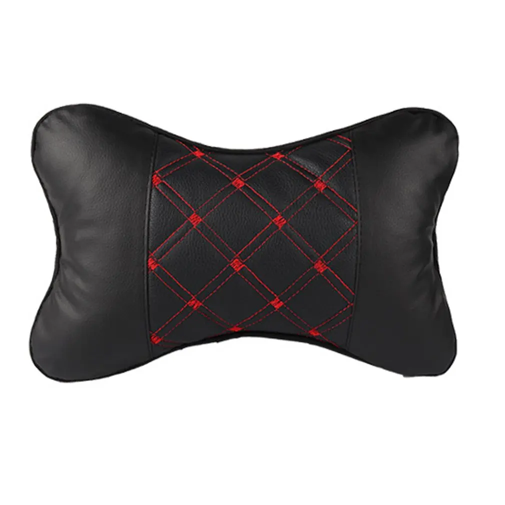 Автомобильная подушка для шеи, дышащая Автомобильная подушка для шеи, расслабляющая подушка для шеи, подголовник, мягкие подушки для путешествий, автомобильное сиденье и дом - Цвет: Single-sided leather