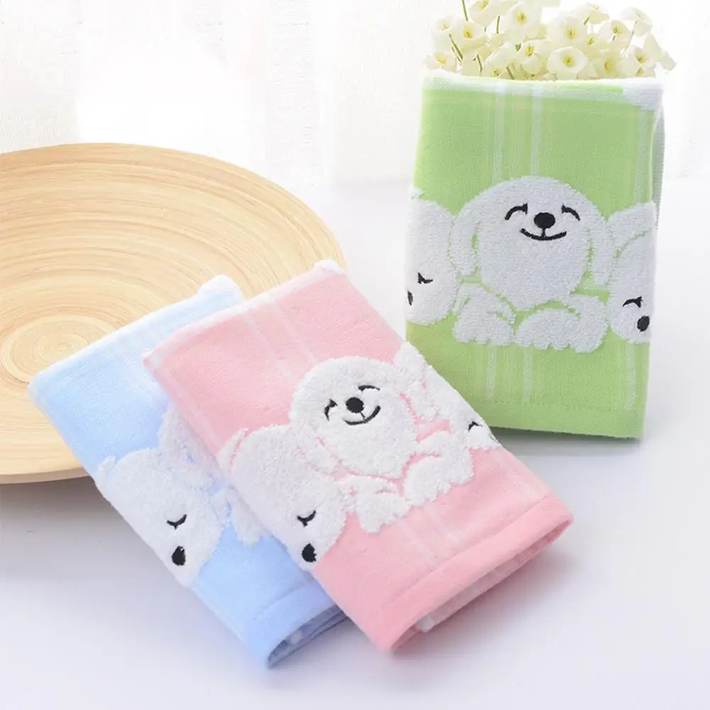 Baby Cotton Soft Hand Towel 30*30cm Home Cleaning Face For Baby Towel Infant Cartoon Dog Handkerchief Towels