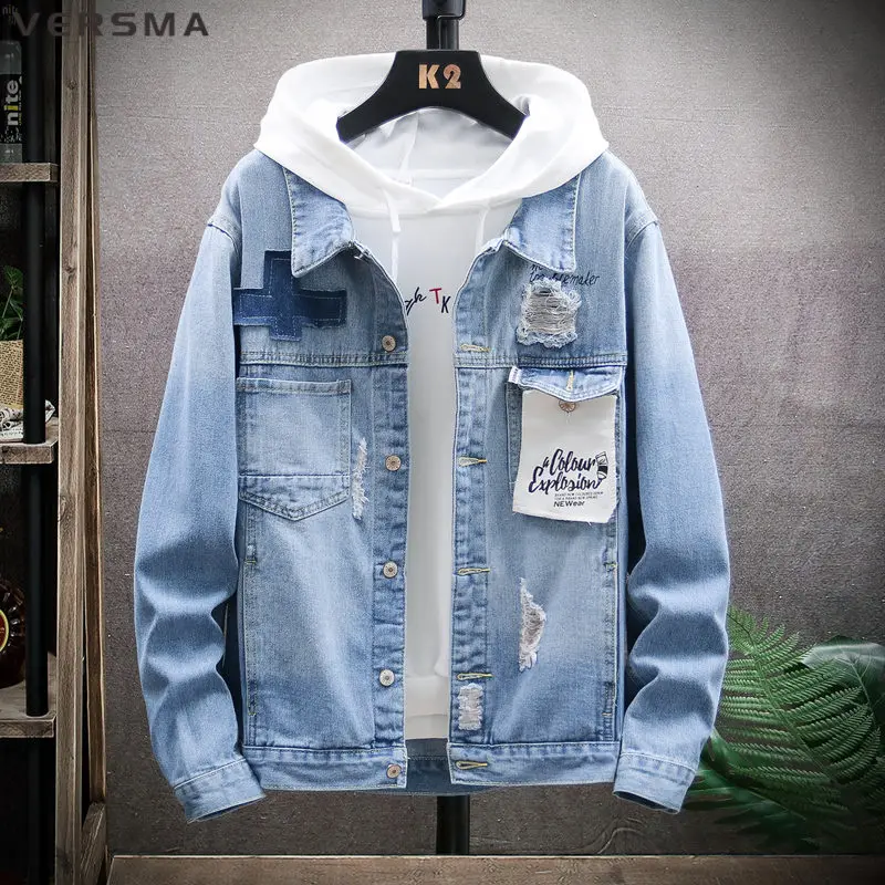 Ripped Denim Jacket Women Streetwear Back Zipper Jean Jacket Long Sleeve  Coat Turn-down Collar Outwear Femal - Jackets - AliExpress