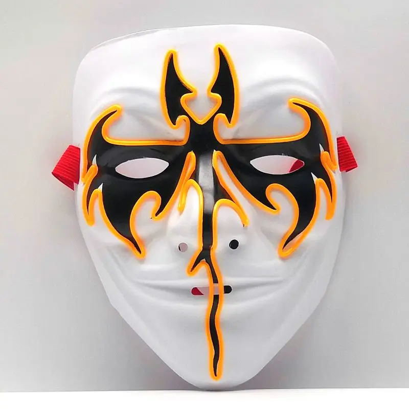 

Hand-painted Dance Performance Glowing Mask Halloween Party Fearsome Night Light Mask
