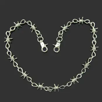 

Custom 9/20/28 inch hip hop punk thorns necklace ice out men women hip hop rapper domineering necklace bracelet jewelry gift