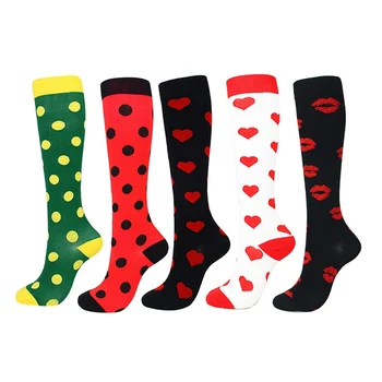 

Men Women Compression Socks Happy Tube Socks Support Nylon Unisex Outdoor Long High Tube