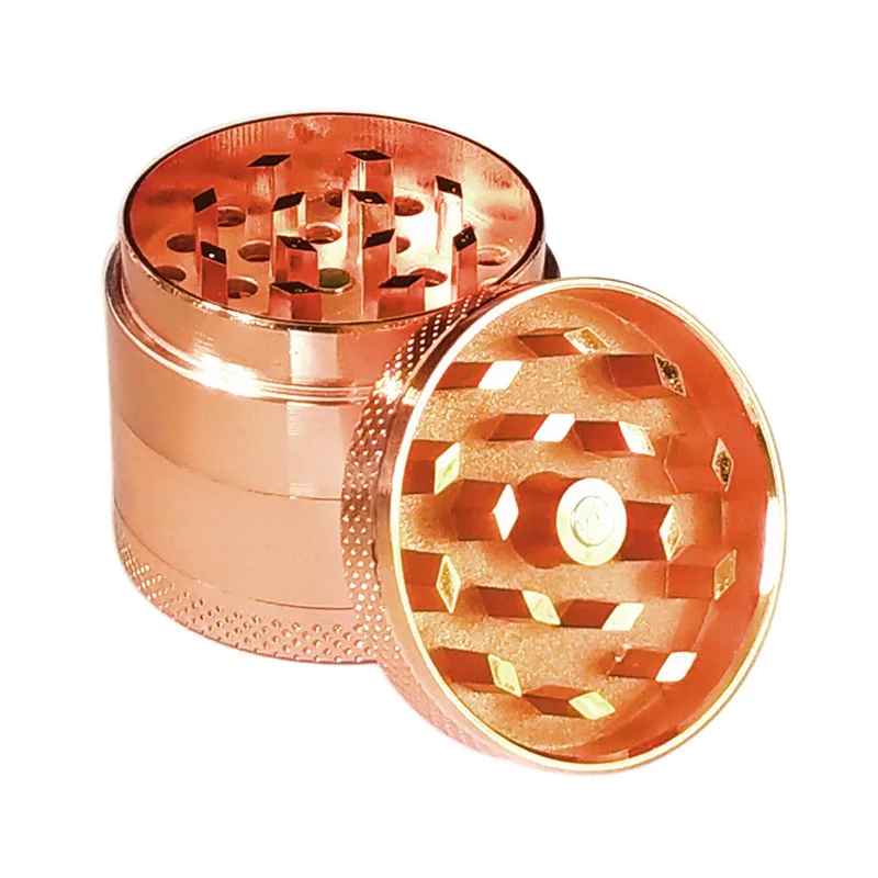 Rose Gold Grinder Weed Good Look Metal 40mm 4 Layer 2