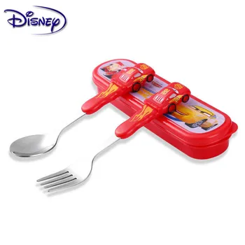 

Disney Children's Tableware Stainless Steel Baby Spoon Fork Set Portable Learning Spoon Baby Training Spoon