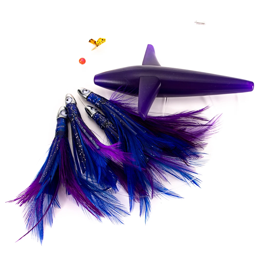 10cm Fully Rigged Big Game Daisy Bird Trolling Chain Boat Fishing Squid Lure Rig Teaser Optional Colors Fishing Lures