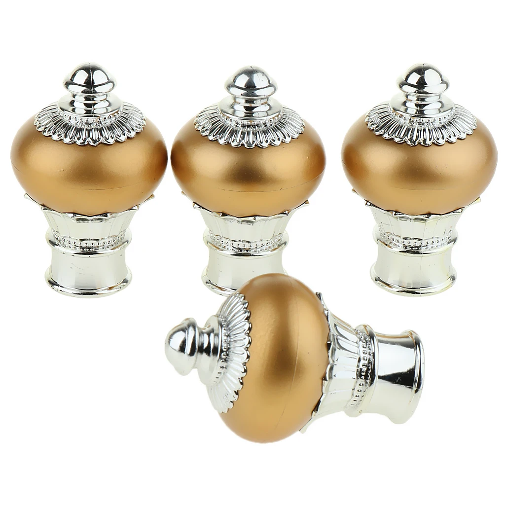 4Pcs Pack Curtain Pole Ends Decorative Curtain Rod Finals Window Drapery Curtain Rod End Caps Dia. 28mm