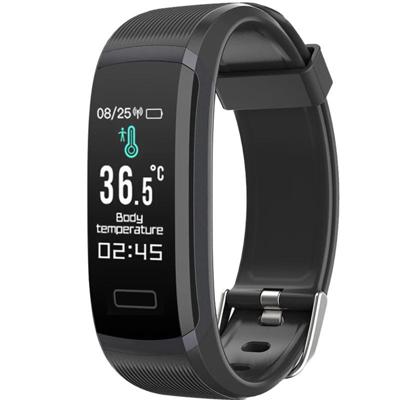 

Temperature Monitor Fitness Tracker HR Monitor NRF52832 IP67 Call Reminder Smart Bracelet Men Women Watch for iOS Android