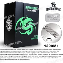 Горячая Распродажа, серия серебра, одноразовые стерильные иглы для татуировки, 50 шт., 1209M1, для тату, поездок, советы, тату, Suplies