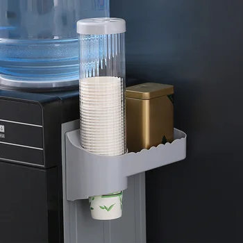 

Pull Type Disposable Cup Dispenser Wall Mounted Space Saving With Storage Holder Anti Dust Kitchen ABS Organizer Hospital