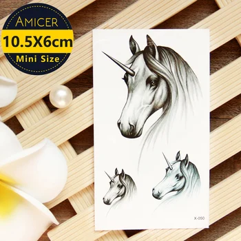 

Waterproof Temporary Tattoo sticker Three unicorn tattoo Water Transfer fake tattoo flash tattoo for men women