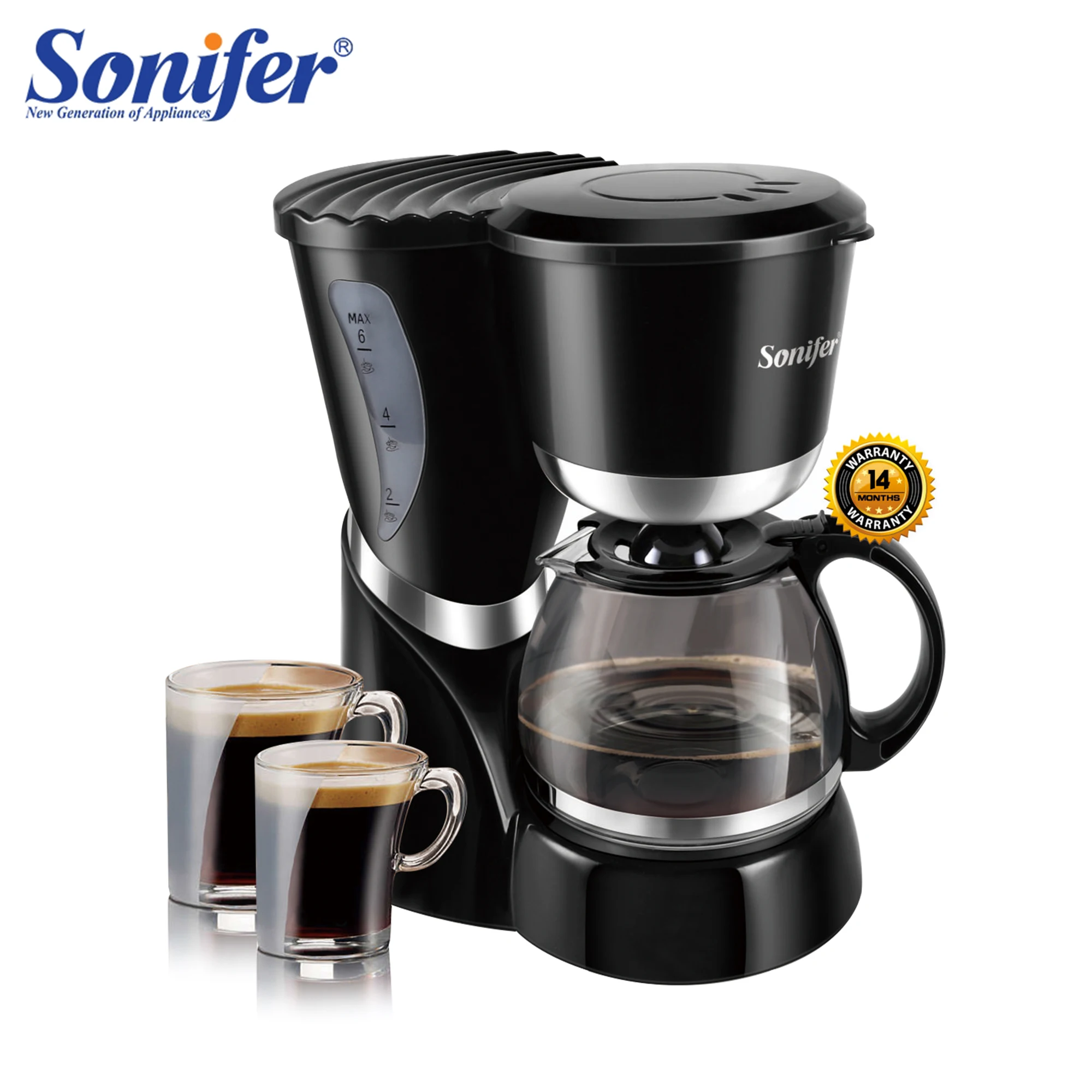 0.6L Electric Drip Coffee Maker 550W Household Coffee Machine 6 Cup Tea Coffee Pot Milk Coffee Make