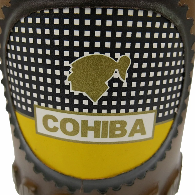 COHIBA, кедровый, деревянный, для сигар, для путешествий, для сигар, коричневый кожаный чехол, портативный, для сигар, чехол с трубкой, увлажнитель с гигрометром