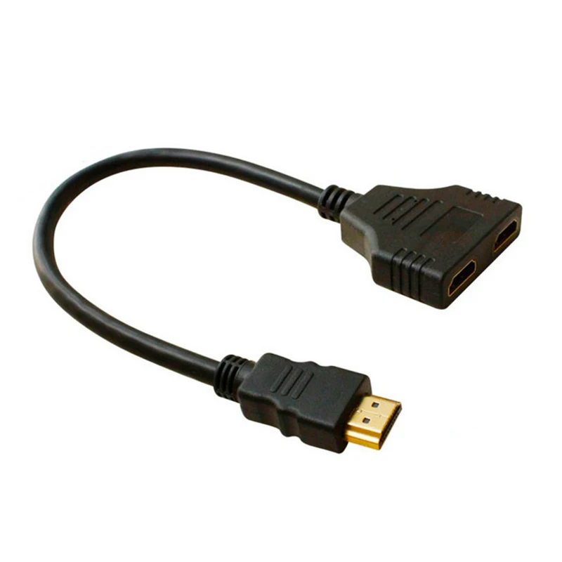 Кабель-разветвитель HDMI 1 папа к двойному HDMI 2 мама Y сплиттер адаптер в HDMI HD светодиодный ЖК-телевизор 30 см