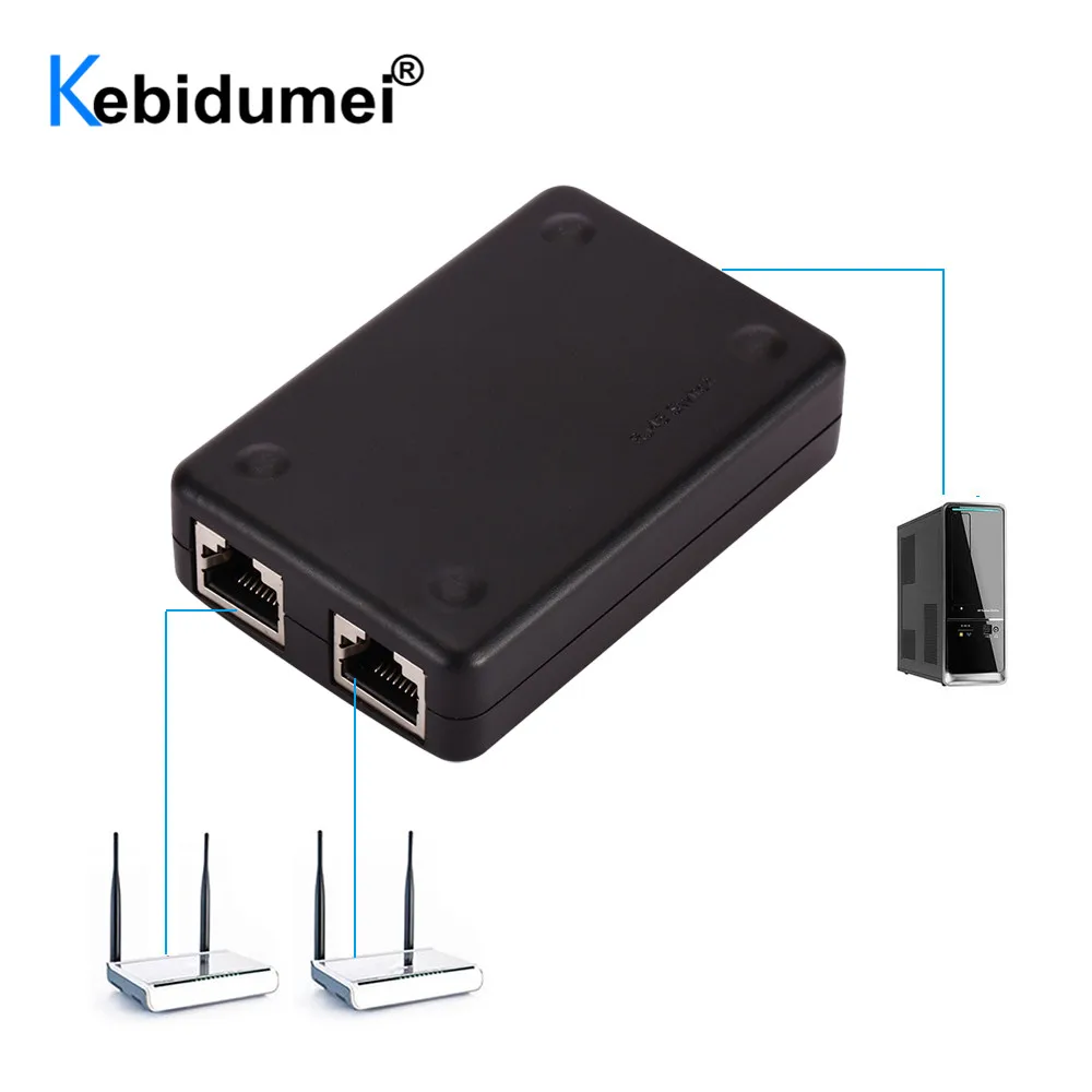 2 порта RJ45Swicther RJ45 LAN сетевой коммутатор селектор 1 в Out 1x2 CAT6 Ethernet