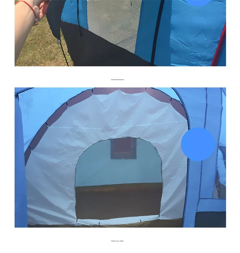 5-8 Person Big Space Camping Tent 480x310x210cm Huge Tunnel Tent House for Family Team Party Waterproof Double Layer Travel Tent (3)