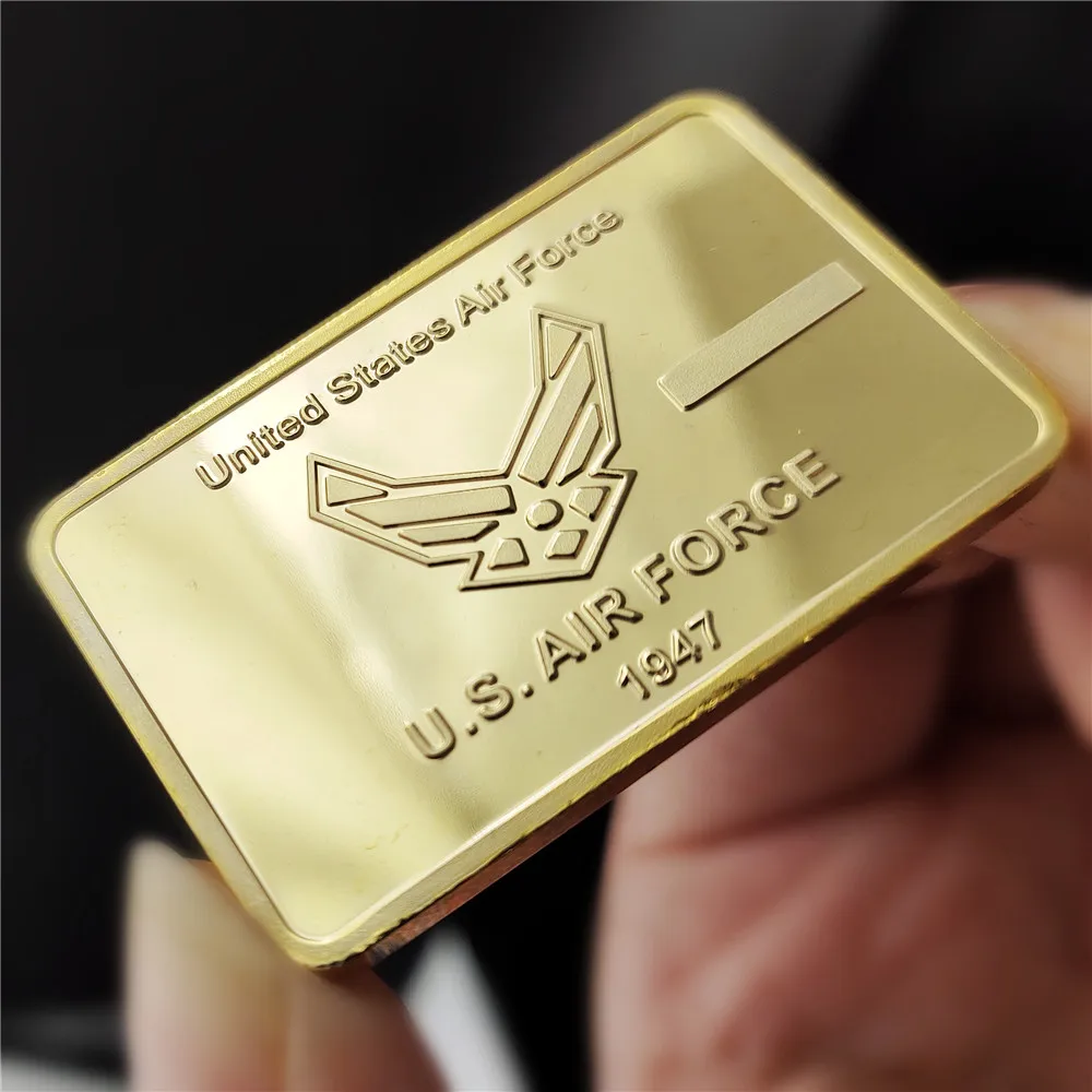 1974 USA Air Force Weapons F-16 Fighting Falcon Gold Plated Military Challenge Metal Bullion Bar Collection For Gifts | Дом и сад