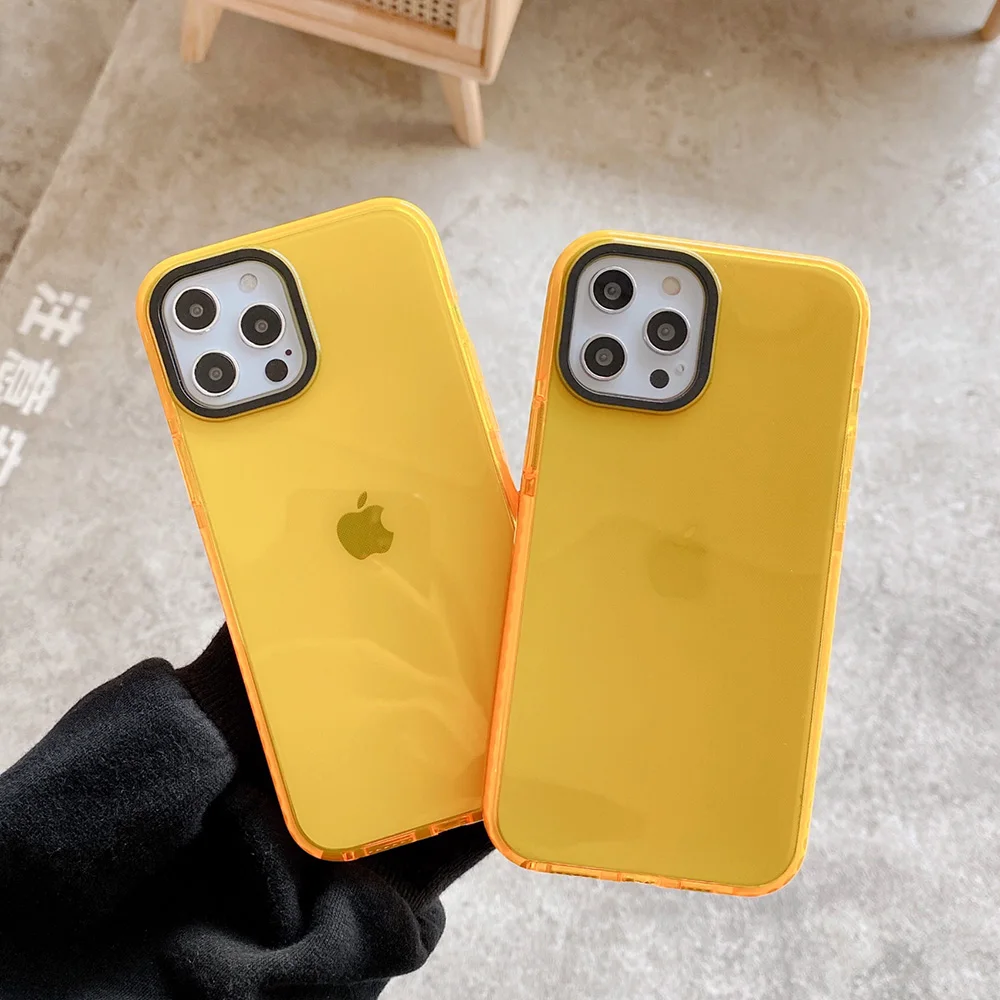 Neon Fluorescent Color Silicone Phone Case For iPhone